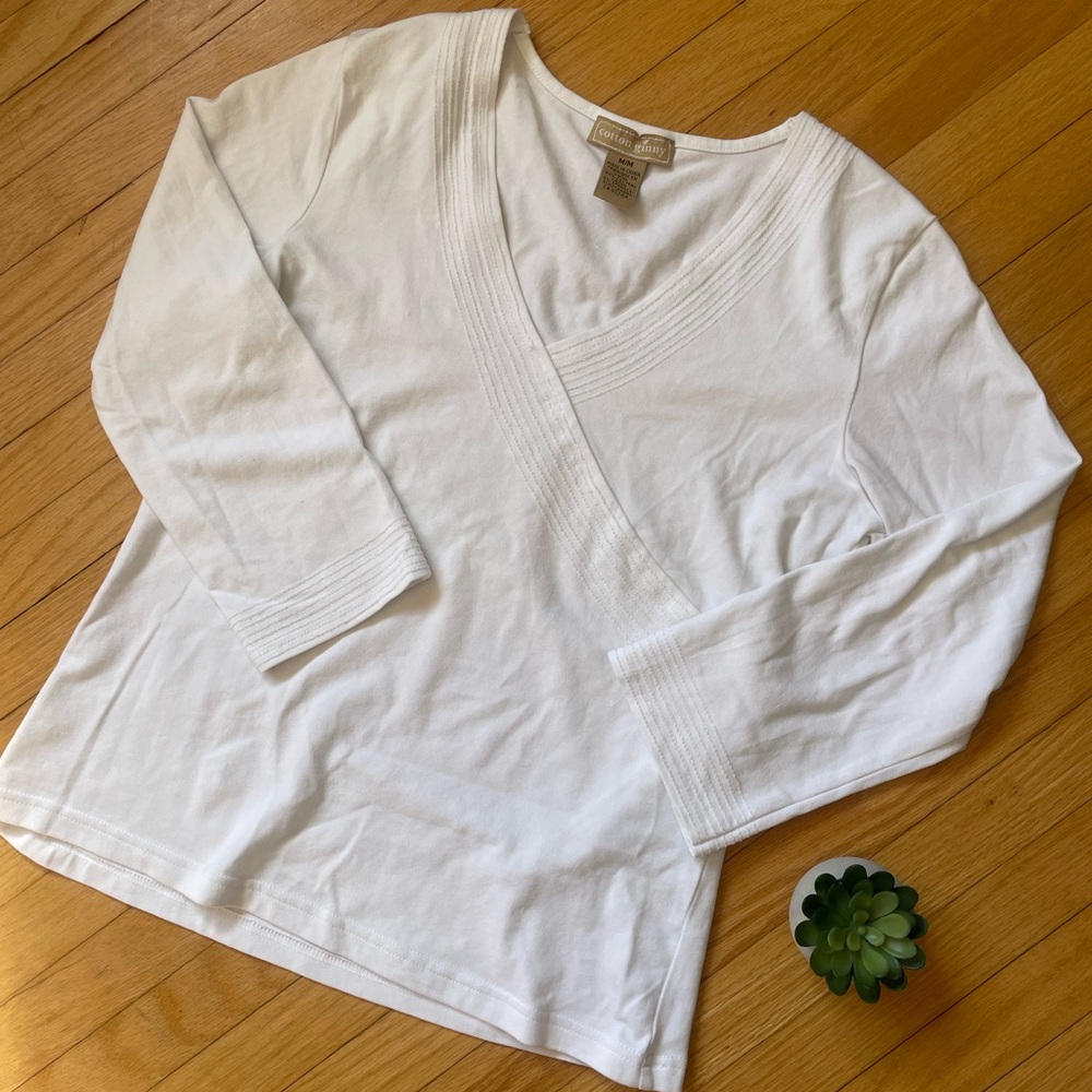 Mi White Relaxed Long Sleeve T-Shirt